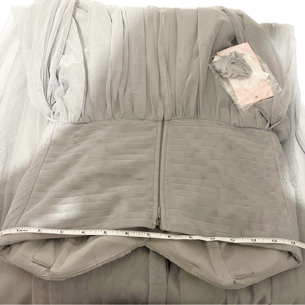 Birdy Grey Christina Convertible Long Gown Maxi Dress Silver Formal S Small - Picture 5 of 9